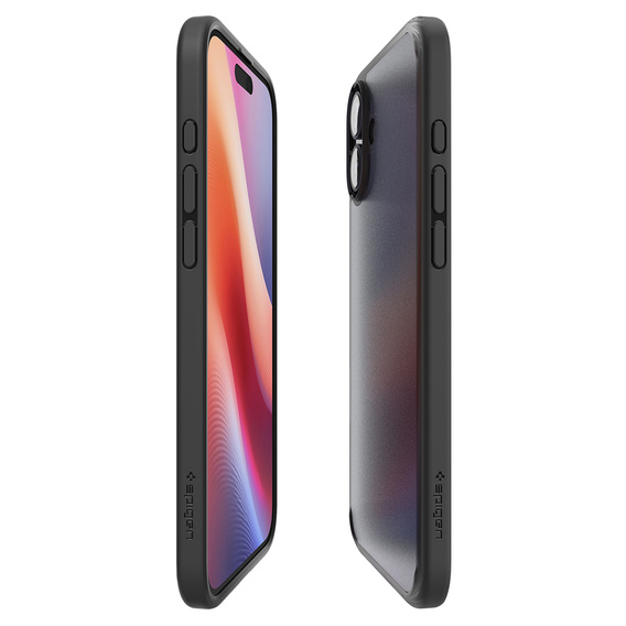 Etui Spigen do iPhone 16, Ultra Hybrid, czarne + Szkło hartowane