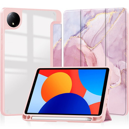 Stylowe etui do Xiaomi Redmi Pad SE 8.7" – Smartcase Hybrid Marble różowe