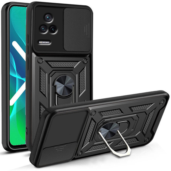 Etui pancerne do Xiaomi Poco F4 5G, CamShield Slide, czarne