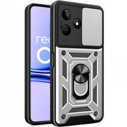 Etui pancerne do Realme C53 4G, CamShield Slide, srebrne