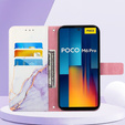 Etui z klapką do Xiaomi Redmi Note 13 Pro 4G / Xiaomi Redmi Note 14S / Xiaomi Poco M6 Pro 4G, Wallet, Marble fioletowe