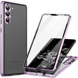Etui do Samsung Galaxy S24, Magnetic Dual Glass, fioletowe