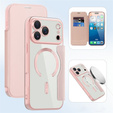 Etui z klapką do iPhone 17 Pro Max, RFID Wallet MagSafe z ochroną aparatu, różowe