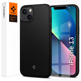 Etui Spigen do iPhone 13, Mag Armor MagSafe, Matte Black + Szkło