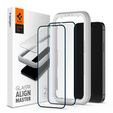 Szkło Hartowane z ramką do montażu SPIGEN Alm Glas FC do iPhone 12/12 Pro (2 sztuki)