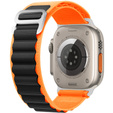 Pasek Nylonowy do Apple Watch 1/2/3/4/5/6/7/8/9/10/11/SE Ultra 1/2/3 42/44/45/46/49mm, Pomarańczowy / Czarny