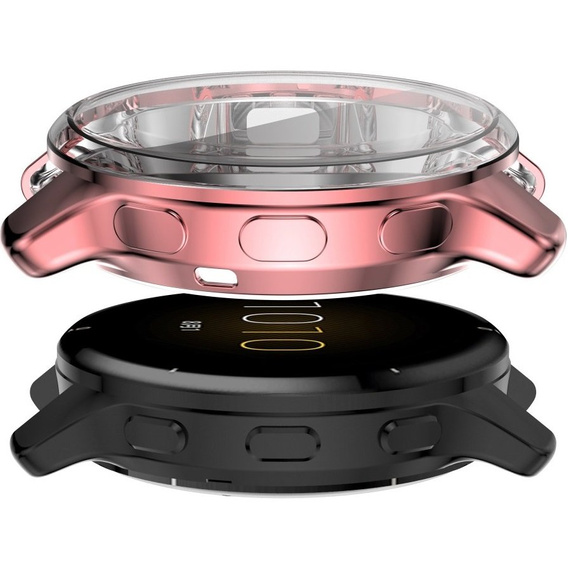 2w1 Etui z Osłoną Silikonową na ekran do Garmin Venu 2 Plus, Różowe