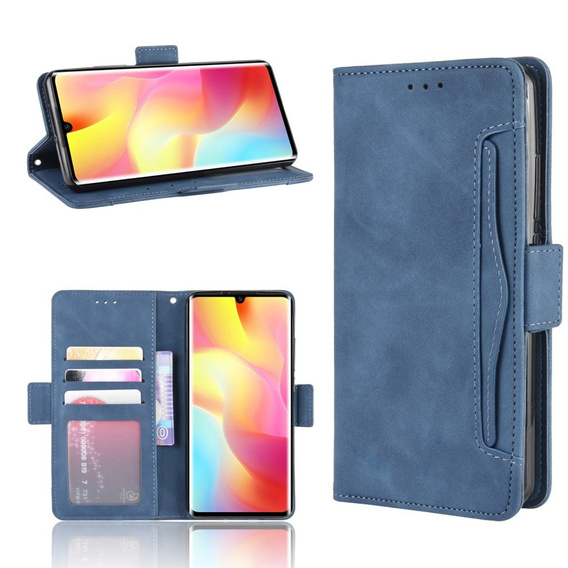 Etui z klapką do Xiaomi Mi Note 10 Lite, Card Slot, niebieskie