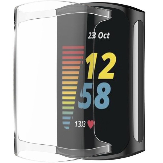 2w1 Etui z Osłoną na ekran do Fitbit Charge 5, Przezroczysty