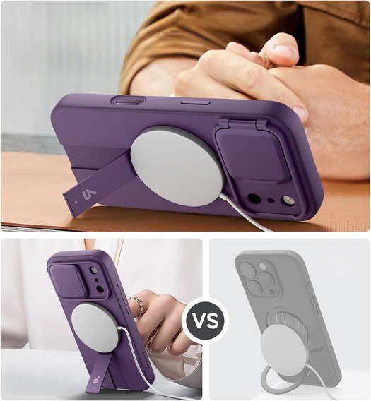 Etui do iPhone 17 Pro Max, Suritch Shockproof, do MagSafe – fioletowe