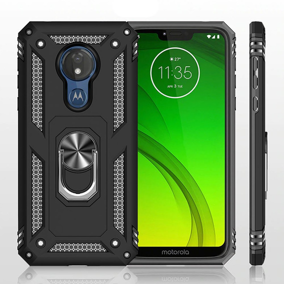 Etui pancerne do Motorola Moto G7 Power, Nox Case Ring, czarne