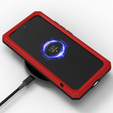 Etui Love Mei do Xiaomi 15, pancerne ze szkłem, czerwone