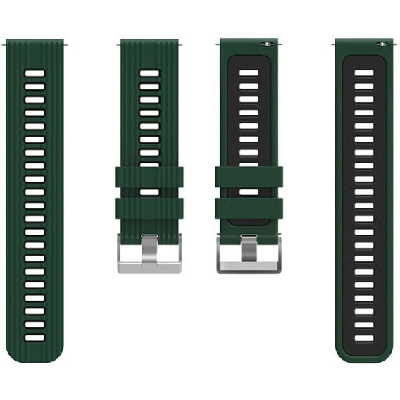 Pasek Silikonowy Uniwersalny 22mm, Ciemnozielony / Czarny