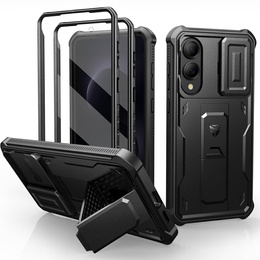 Dexnor wytrzymałe etui do Samsung Galaxy S25 Edge z osłoną kamery i podstawką - czarne