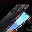 Etui do Xiaomi Redmi Note 13 Pro+, Armor Bumper, z osłoną obiektywu, czarne / czerwone