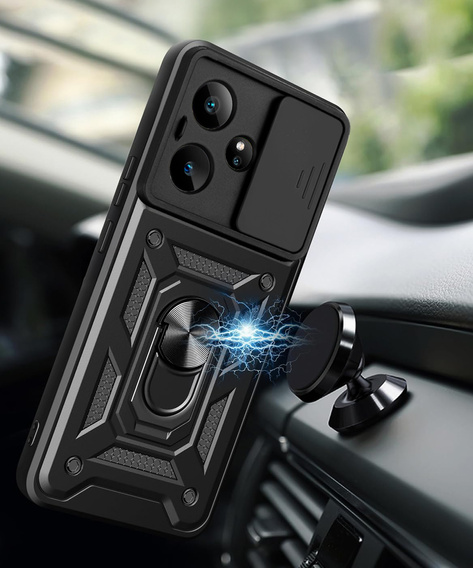 Etui pancerne do Realme GT 7 / 7T, CamShield Slide, czarne