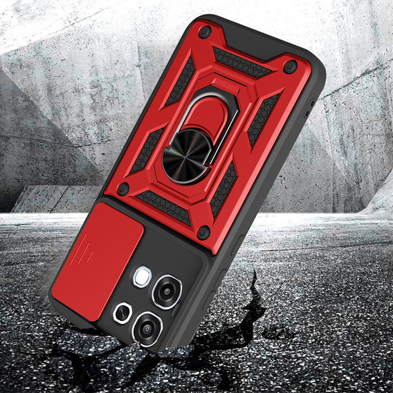 Etui pancerne do Oppo A6 Pro 5G, CamShield Slide, czerwone
