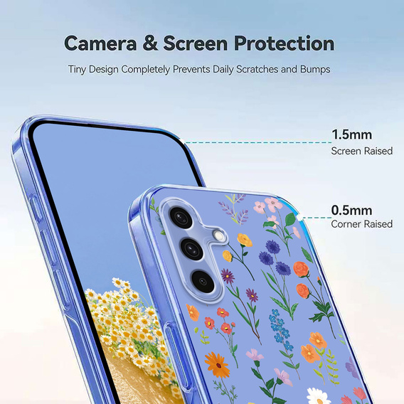 Etui do Samsung Galaxy S25 FE z motywem kwiatowym – wielokolorowe
