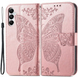 Etui z klapką do Samsung Galaxy A05s, Butterfly, różowe rose gold