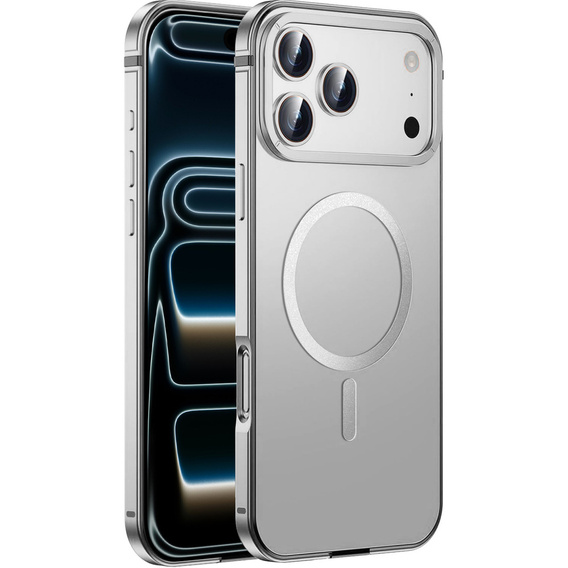 Etui do iPhone 17 Pro Max, Metal Frame, do MagSafe – szare
