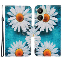 Etui z klapką do Xiaomi Redmi 13C / Poco C65, Wallet, Daisy niebieskie