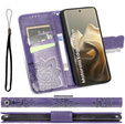 Etui z klapką do Motorola Edge 60 Pro, Butterfly - fioletowe