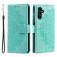 Etui z klapką do Samsung Galaxy A25 5G , Mandala Flower, zielone + szkło 9H 
