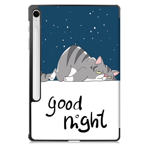 Etui do Samsung Galaxy Tab S10 Lite / S10 FE / S9 FE, z klapką, sleeping cat
