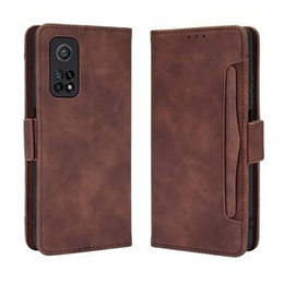 Etui z klapką do Xiaomi Mi 10T 5G/10T Pro 5G, Card Slot, brązowe