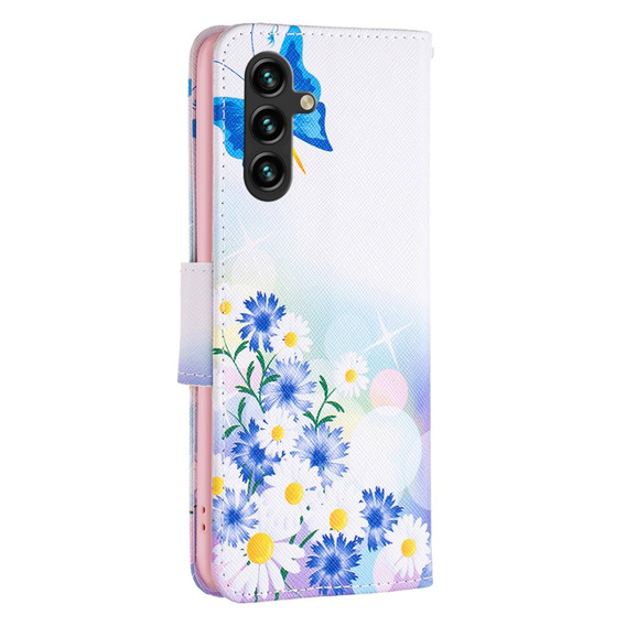 Etui z klapką do Samsung Galaxy A35 5G, Wallet, Butterfly & Flowers białe