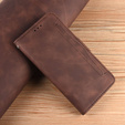 Etui z klapką do Honor 70 5G, Card Slot, brązowe