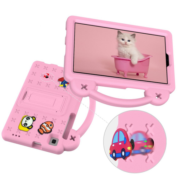 Etui do Samsung Galaxy Tab A7 Lite 8.7 T220/T225, Cute Patterns, z podstawką, Różowe