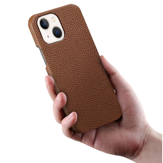 Skórzane etui do iPhone 13, Leather Grain, Brown