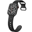 Pasek Silikonowy do Apple Watch 1/2/3/4/5/6/7/8/9/10/11/SE Ultra 1/2/3 42/44/45/46/49mm, Leopard, Czarny