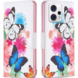 Etui z klapką do Motorola Moto G53 5G / G23 / G13, Wallet, Butterflies białe