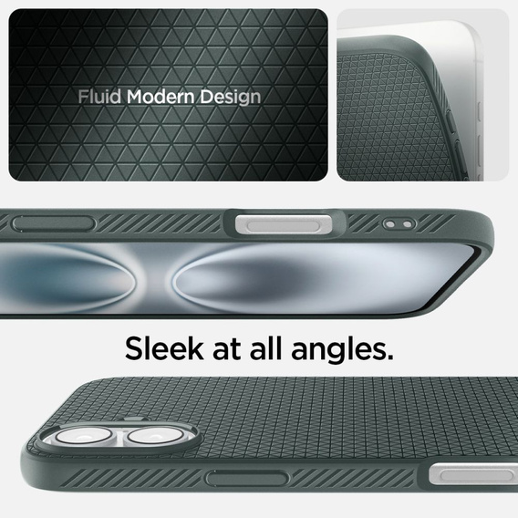 Etui Spigen Liquid Air do iPhone 16 – kolor Abyss Green + Szkło Hartowane 9H