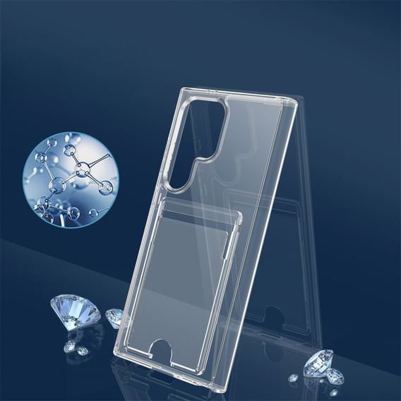 Przezroczyste etui do Samsung Galaxy S25 Ultra, z kieszonką na kartę