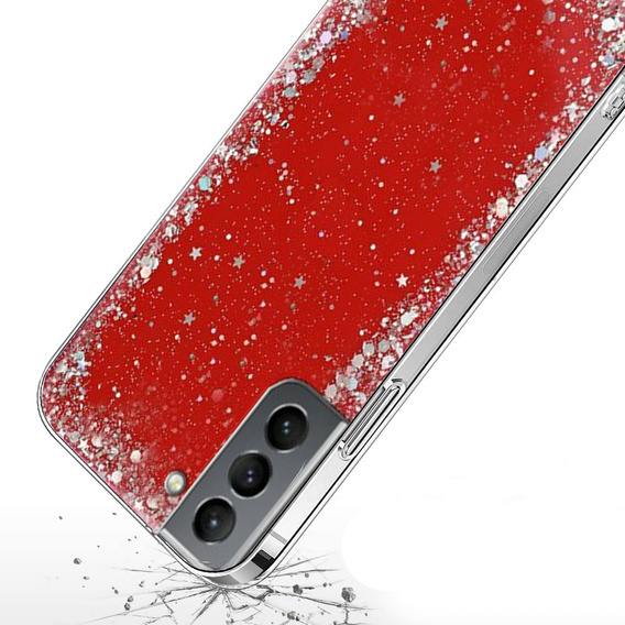 Etui do Samsung Galaxy S21, Glittery, czerwone