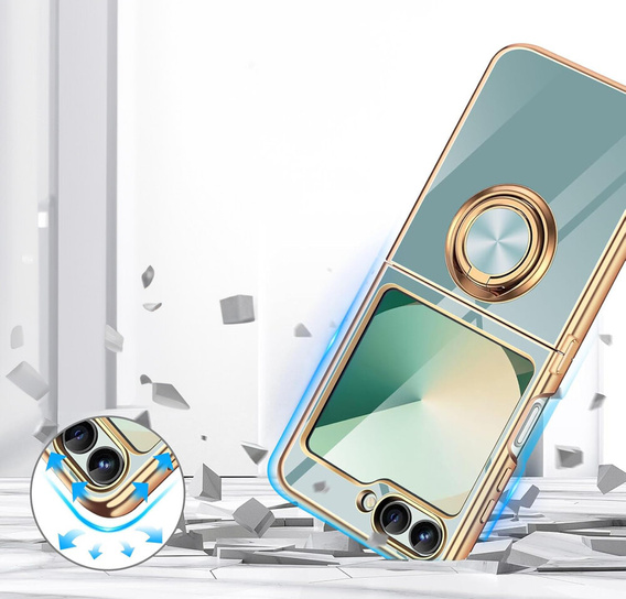 Etui do Samsung Galaxy Z Flip7 FE / Z Flip6, Electro Ring, miętowe