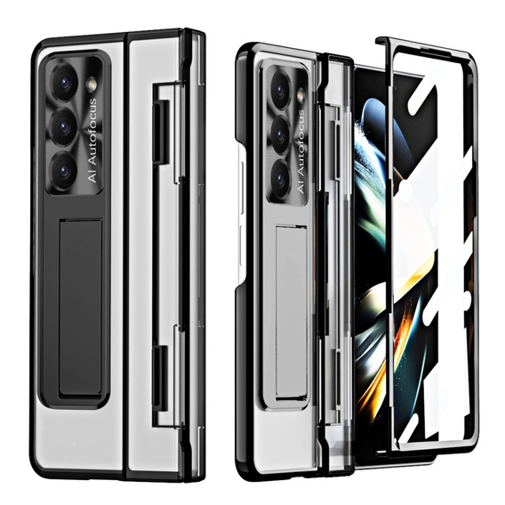 Etui do Samsung Galaxy Z Fold 5 5G, z wbudowaną szybką i podstawką, czarne