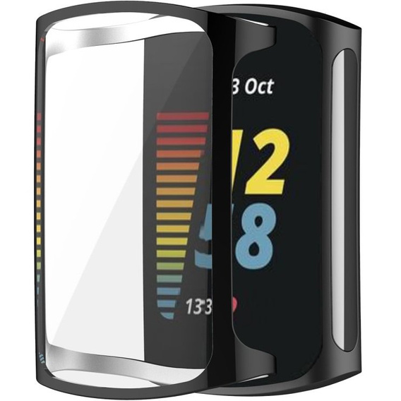 2w1 Etui z Osłoną na ekran do Fitbit Charge 5, Czarny