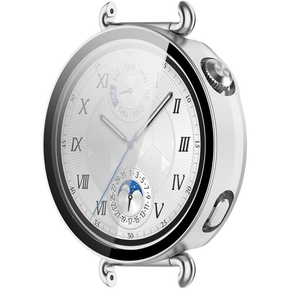 2w1 Etui + Szkło Hartowane do Huawei Watch GT 6 41mm, Srebrne
