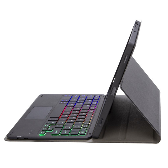 Etui z podświetlaną klawiaturą bluetooth touchpad do Samsung Galaxy Tab S10 Lite / S10 FE / S9 FE, Czarne