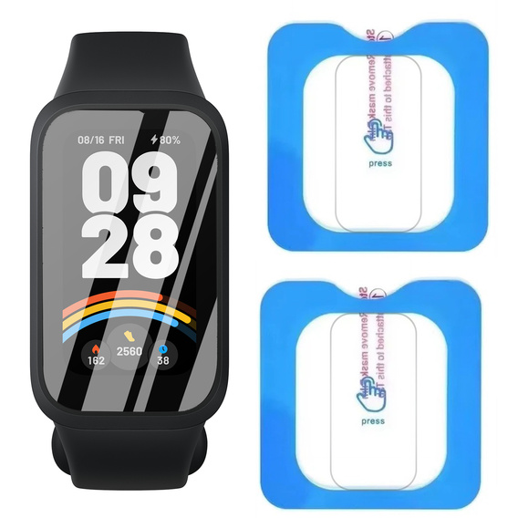 2x Szkło Hartowane ERBORD do Xiaomi Smart Band 9 Active, z ramką do montażu