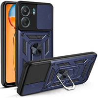 Zestaw Etui pancerne do Xiaomi Redmi 13C / Poco C65, CamShield Slide, Niebieskie + szkło