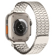 Stalowa Bransoleta do Apple Watch 1/2/3/4/5/6/7/8/9/10/11/SE Ultra 1/2/3 42/44/45/46/49mm, Beżowa