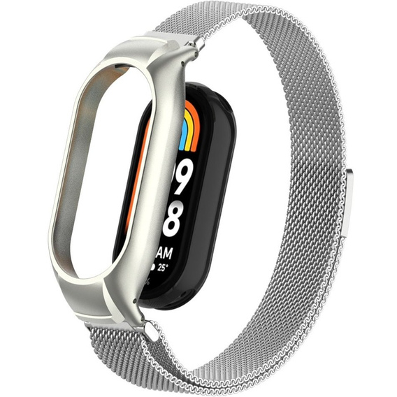 Pasek Bransoleta Milanese do Xiaomi Smart Band 10 / 9 / 8, Srebrny
