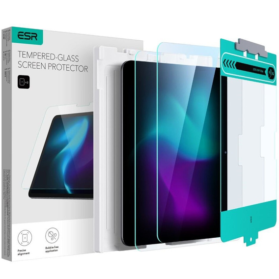 Szkło Hartowane ESR do iPad Pro 13" 2024 (7 gen.), z ramką do montażu (2 sztuki)
