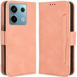 Etui z klapką do Xiaomi Redmi Note 13 Pro 5G, Card Slot, różowe