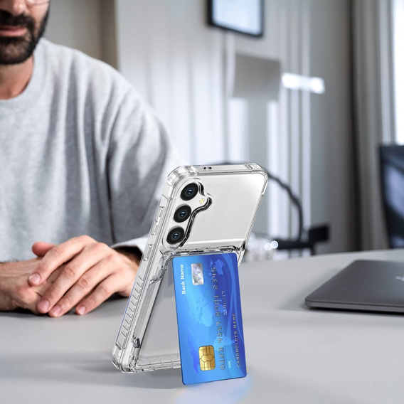 Etui do Samsung Galaxy S24, Card Holder, przezroczyste